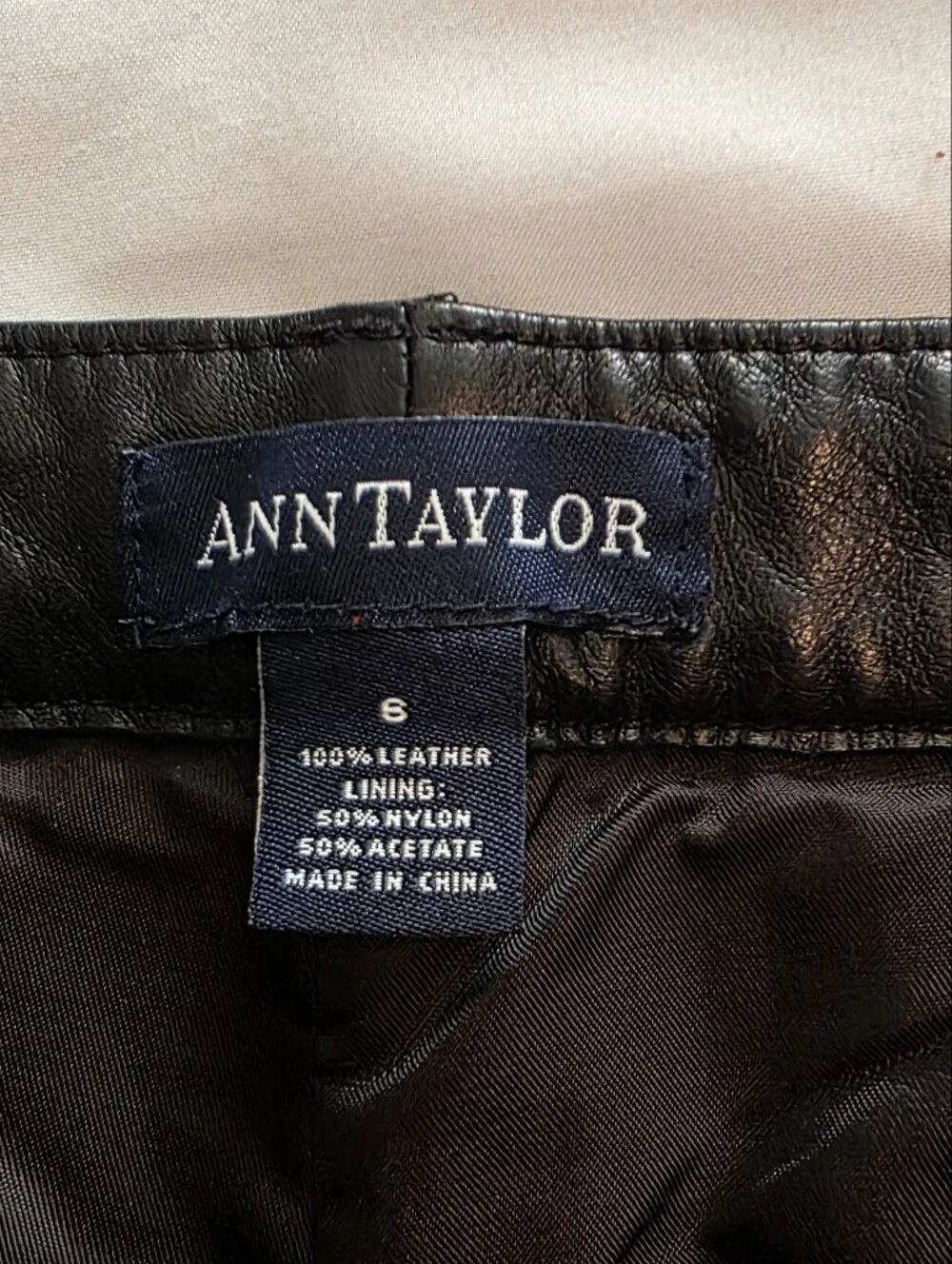 Ann Taylor Vintage Black Leather Pants Size 6